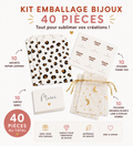 Kit emballage bijoux – pochons organza, cartes & pochettes 40 PCS