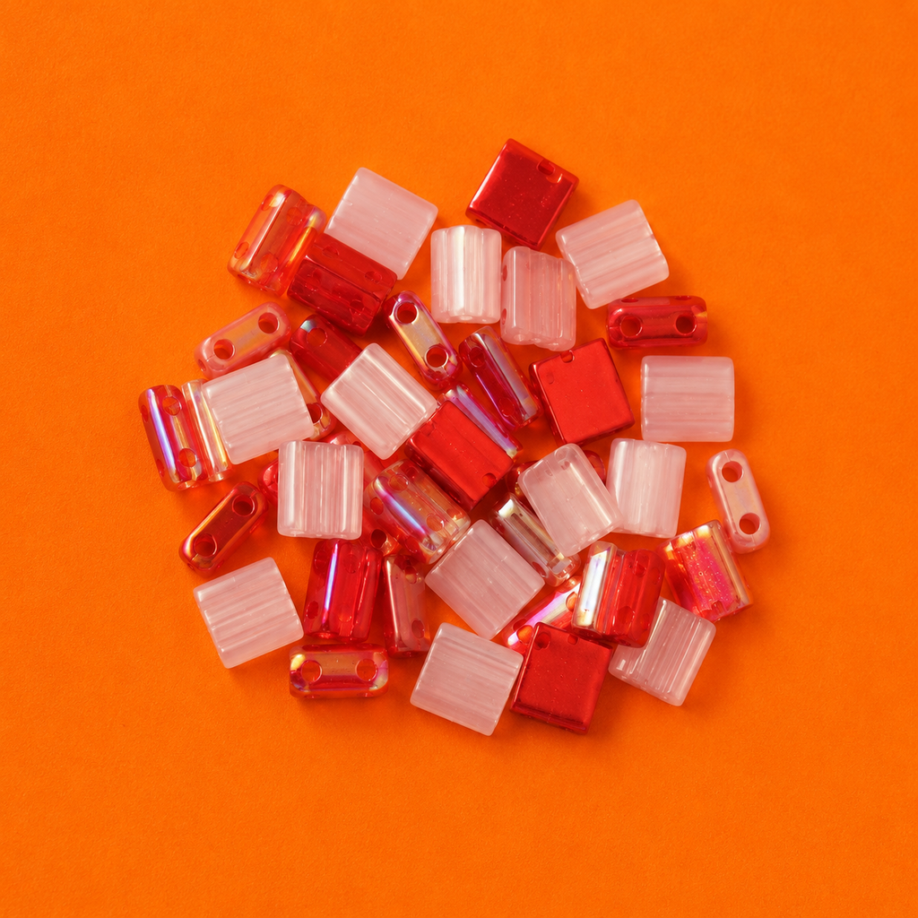 Mix Miyuki Tila Sakura – Perles japonaises rose, rouge – 10g