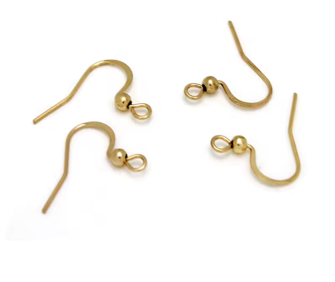 Crochets pour boucles d'oreilles en acier inoxydable doré pour création de bijoux DIY.