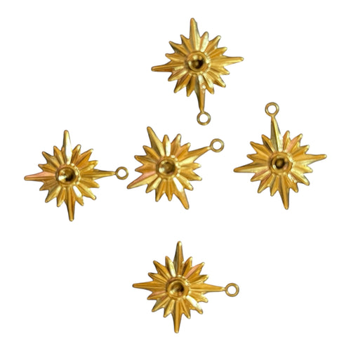 Breloque Soleil Dorée en Acier Inoxydable 25mm – Pendentif Charms Soleil pour Création de Bijoux DIY Collier Bracelet – Apprêt Bijouterie perles bijoux - Perlatopia