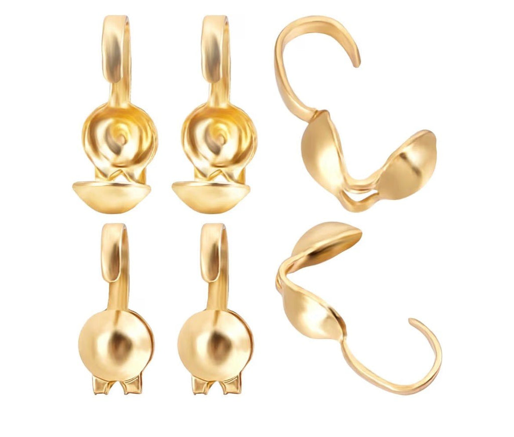 Cache-Nœud Ouvert Acier Inoxydable Doré – Bead Tip Sans Anneau – Fournitures Bijoux perles bijoux - Perlatopia