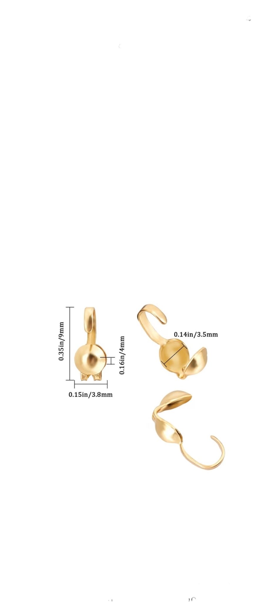 Cache-Nœud Ouvert Acier Inoxydable Doré – Bead Tip Sans Anneau – Fournitures Bijoux perles bijoux - Perlatopia