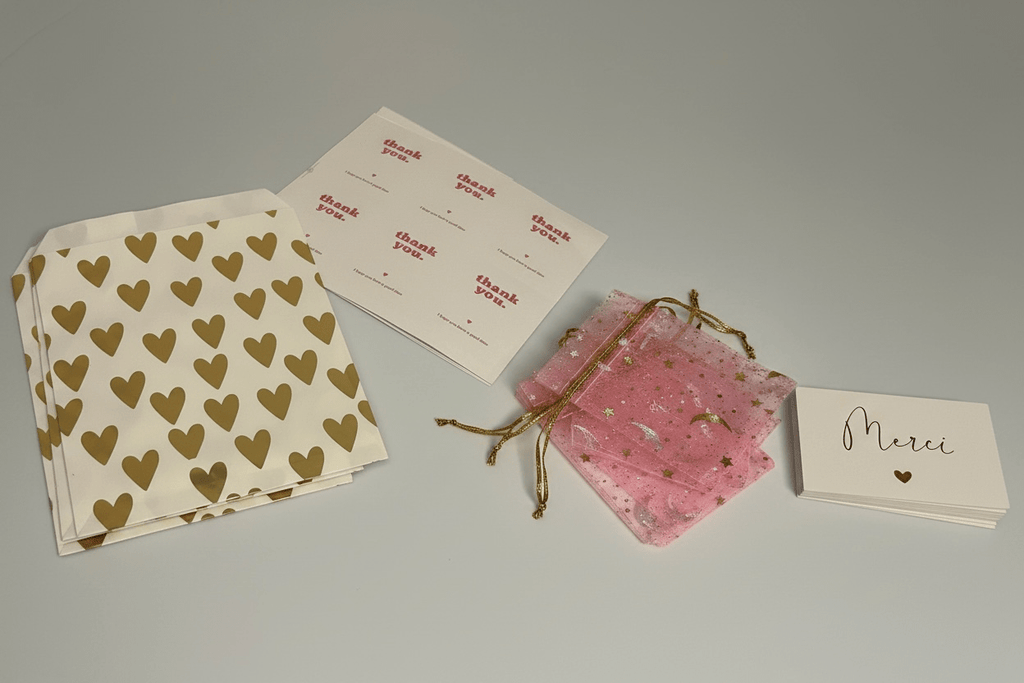 Kit emballage bijoux – pochons organza, cartes & pochettes 40 PCS perles bijoux - Perlatopia