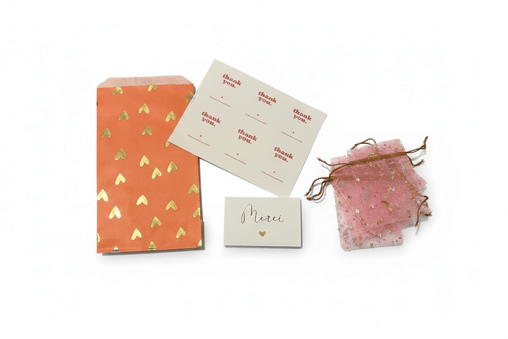 Kit emballage bijoux – pochons organza, cartes & pochettes (48 pièces) perles bijoux - Perlatopia