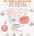 Kit emballage bijoux – pochons organza, cartes & pochettes 80 PCS perles bijoux - Perlatopia
