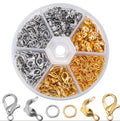 Kit Fermoirs Bijoux Acier Inoxydable – Mousquetons, Anneaux & Serre - fils – Or & Argent – 340 pièces perles bijoux - Perlatopia