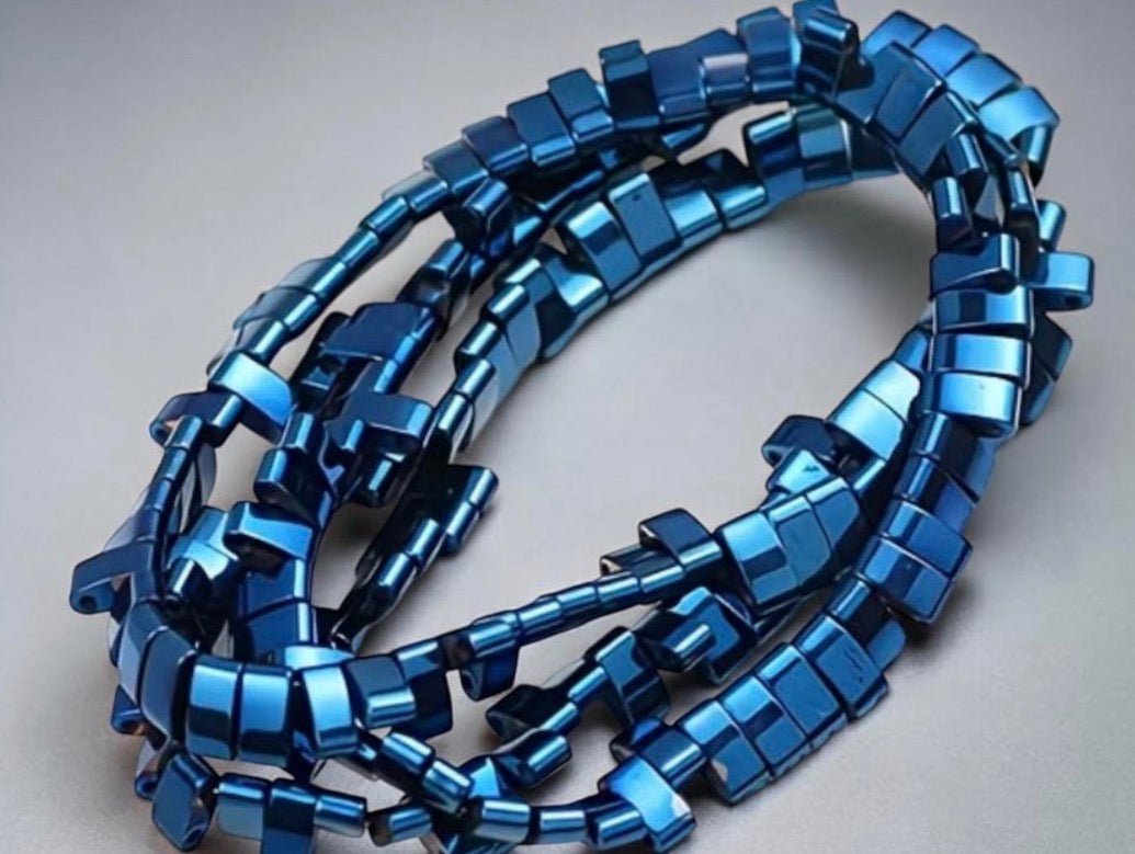 Perles Demi Tila Hématite bleu Métallique | Style Miyuki | Perlatopia perles bijoux - Perlatopia