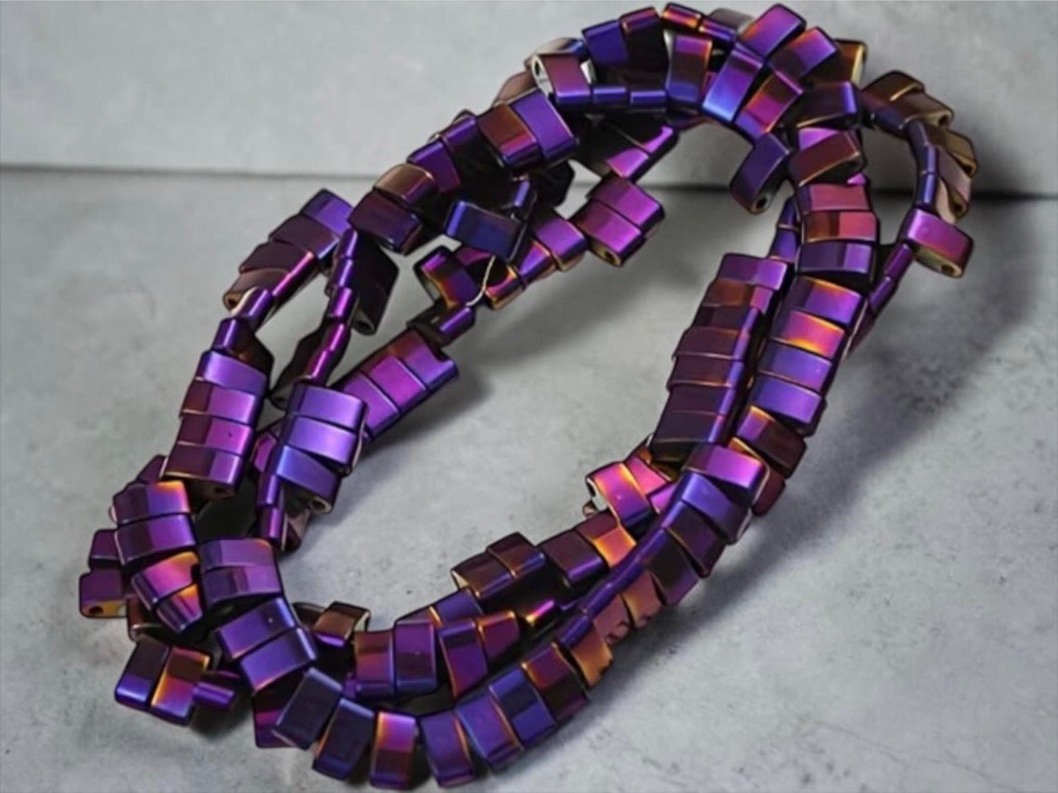 Perles Demi Tila Hématite Violet Métallique | Style Miyuki | Perlatopia perles bijoux - Perlatopia