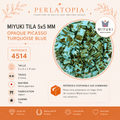 Perles Miyuki Tila 5x5 mm Opaque Picasso Turquoise Blue 4514 – Perles japonaises en verre – 50 g & 100 g perles bijoux - Perlatopia