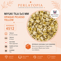Perles Miyuki Tila 5x5 mm Opaque Picasso Yellow 4512 – Perles japonaises en verre – 50 g & 100 g perles bijoux - Perlatopia