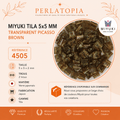 Perles Miyuki Tila 5x5 mm Transparent Picasso Brown 4505 – Perles japonaises en verre – 50 g & 100 g perles bijoux - Perlatopia