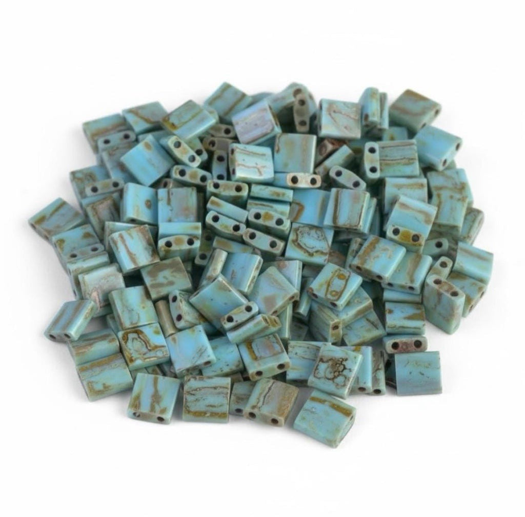 Perles Miyuki Tila “Lagune” – Turquoise Picasso – 10g perles bijoux - Perlatopia