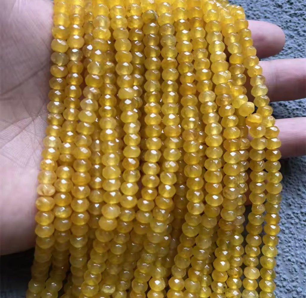 Perles Topaze Jaune Facettées 4x6mm | Lot 20 | Perlatopia perles bijoux - Perlatopia