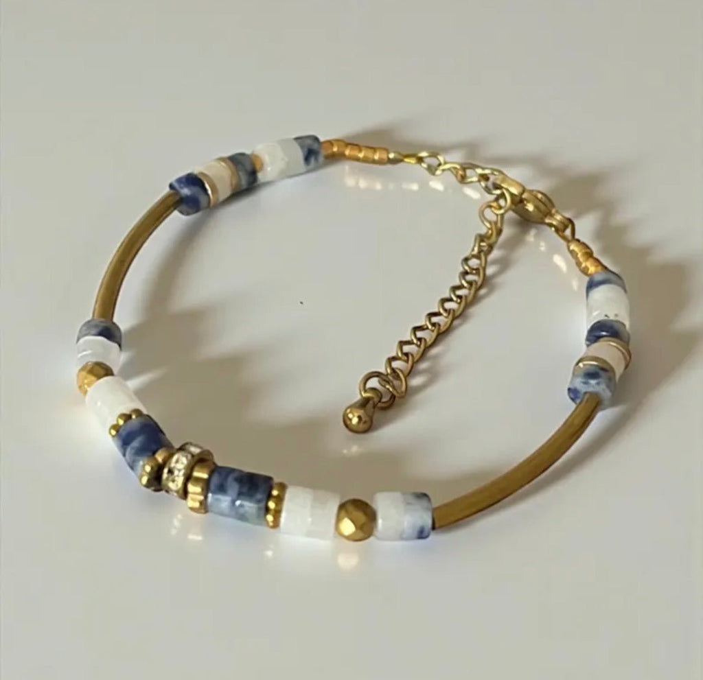 Perles tube incurvé en acier inoxydable doré 25 mm – perles tube pour bracelet bijoux perles bijoux - Perlatopia
