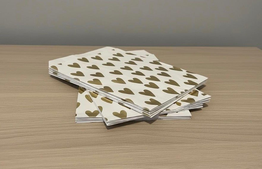 Pochette Cadeau Cœur Doré 13x18cm – Sachet Emballage Bijoux, Packaging Boutique Chic perles bijoux - Perlatopia