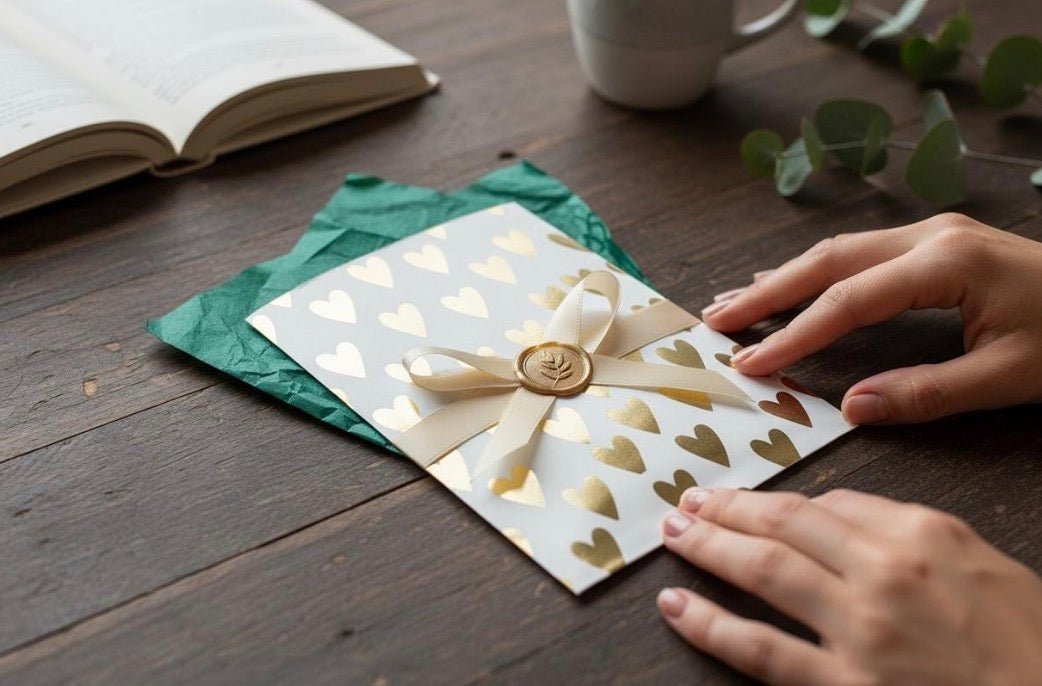 Pochette Cadeau Cœur Doré 13x18cm – Sachet Emballage Bijoux, Packaging Boutique Chic perles bijoux - Perlatopia